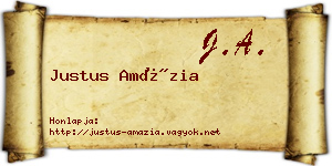 Justus Amázia névjegykártya